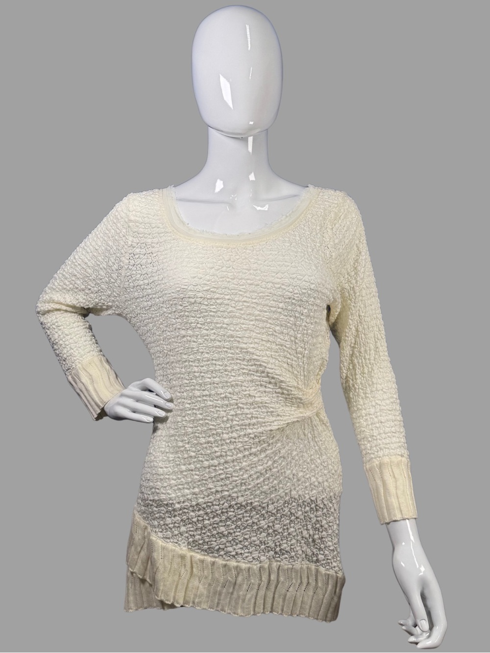 Anthropologie Deletta Cream Textured Women's Sweater